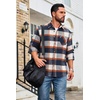 image:imageCOOFANDY Mens Flannel Shirts Long Sleeve Plaid Button Down Shirt JacketsNavy Orange Plaid