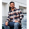image:imageCOOFANDY Mens Flannel Shirts Long Sleeve Plaid Button Down Shirt JacketsNavy Orange Plaid