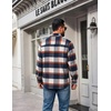 image:imageCOOFANDY Mens Flannel Shirts Long Sleeve Plaid Button Down Shirt JacketsNavy Orange Plaid