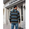 image:imageCOOFANDY Mens Flannel Shirts Long Sleeve Plaid Button Down Shirt JacketsOlive Blue Plaid