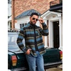 image:imageCOOFANDY Mens Flannel Shirts Long Sleeve Plaid Button Down Shirt JacketsOlive Blue Plaid