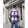 image:imageCOOFANDY Mens Flannel Shirts Long Sleeve Plaid Button Down Shirt JacketsPurple Plaid