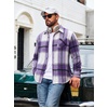 image:imageCOOFANDY Mens Flannel Shirts Long Sleeve Plaid Button Down Shirt JacketsPurple Plaid