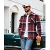 image:imageCOOFANDY Mens Flannel Shirts Long Sleeve Plaid Button Down Shirt JacketsWine Red Plaid