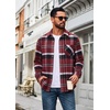 image:imageCOOFANDY Mens Flannel Shirts Long Sleeve Plaid Button Down Shirt JacketsWine Red Plaid