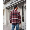 image:imageCOOFANDY Mens Flannel Shirts Long Sleeve Plaid Button Down Shirt JacketsWine Red Plaid
