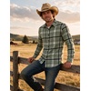 image:imageCOOFANDY Mens Flannel Shirts Long Sleeve Plaid Button Down Shirts CasualLight Green