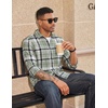 image:imageCOOFANDY Mens Flannel Shirts Long Sleeve Plaid Button Down Shirts CasualLight Green