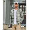 image:imageCOOFANDY Mens Flannel Shirts Long Sleeve Plaid Button Down Shirts CasualLight Green