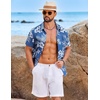 image:imageCOOFANDY Mens Hawaiian Shirt Short Sleeve Button Down Floral Aloha Shirts Tropical Vacation Beach ShirtsA  Blue  Light Blue Floral