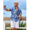 image:imageCOOFANDY Mens Hawaiian Shirt Short Sleeve Button Down Floral Aloha Shirts Tropical Vacation Beach ShirtsA  Blue  Light Blue Floral