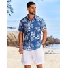 image:imageCOOFANDY Mens Hawaiian Shirt Short Sleeve Button Down Floral Aloha Shirts Tropical Vacation Beach ShirtsA  Blue  Light Blue Floral