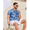 image:imageCOOFANDY Mens Hawaiian Shirt Short Sleeve Button Down Floral Aloha Shirts Tropical Vacation Beach ShirtsA  Blue  Light Blue Floral