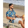 image:imageCOOFANDY Mens Hawaiian Shirt Short Sleeve Button Down Floral Aloha Shirts Tropical Vacation Beach ShirtsB  Dark Blue  Yellow Floral