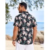 image:imageCOOFANDY Mens Hawaiian Shirt Short Sleeve Button Down Floral Aloha Shirts Tropical Vacation Beach ShirtsC  Black  Apricot Orchid