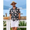 image:imageCOOFANDY Mens Hawaiian Shirt Short Sleeve Button Down Floral Aloha Shirts Tropical Vacation Beach ShirtsC  Black  Apricot Orchid