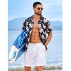 image:imageCOOFANDY Mens Hawaiian Shirt Short Sleeve Button Down Floral Aloha Shirts Tropical Vacation Beach ShirtsC  Black  Apricot Orchid
