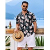 image:imageCOOFANDY Mens Hawaiian Shirt Short Sleeve Button Down Floral Aloha Shirts Tropical Vacation Beach ShirtsC  Black  Apricot Orchid