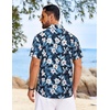 image:imageCOOFANDY Mens Hawaiian Shirt Short Sleeve Button Down Floral Aloha Shirts Tropical Vacation Beach ShirtsD  Navy Blue  White Floral