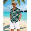 image:imageCOOFANDY Mens Hawaiian Shirt Short Sleeve Button Down Floral Aloha Shirts Tropical Vacation Beach ShirtsE  Green Palm Tree