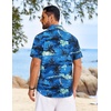 image:imageCOOFANDY Mens Hawaiian Shirt Short Sleeve Button Down Floral Aloha Shirts Tropical Vacation Beach ShirtsG  Green Blue  Sunset Palm Tree