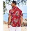 image:imageCOOFANDY Mens Hawaiian Shirt Short Sleeve Button Down Floral Aloha Shirts Tropical Vacation Beach ShirtsH  Red Leaf