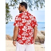 image:imageCOOFANDY Mens Hawaiian Shirt Short Sleeve Button Down Floral Aloha Shirts Tropical Vacation Beach ShirtsI  Red  White Floral