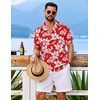 image:imageCOOFANDY Mens Hawaiian Shirt Short Sleeve Button Down Floral Aloha Shirts Tropical Vacation Beach ShirtsI  Red  White Floral
