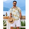 image:imageCOOFANDY Mens Hawaiian Shirt Short Sleeve Button Down Floral Aloha Shirts Tropical Vacation Beach ShirtsJ  White  Yellow Leaf