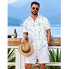 image:imageCOOFANDY Mens Hawaiian Shirt Short Sleeve Button Down Floral Aloha Shirts Tropical Vacation Beach ShirtsK  White  Blue Leaf