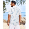 image:imageCOOFANDY Mens Hawaiian Shirt Short Sleeve Button Down Floral Aloha Shirts Tropical Vacation Beach ShirtsK  White  Blue Leaf