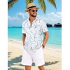 image:imageCOOFANDY Mens Hawaiian Shirt Short Sleeve Button Down Floral Aloha Shirts Tropical Vacation Beach ShirtsK  White  Blue Leaf