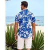 image:imageCOOFANDY Mens Hawaiian Shirt Short Sleeve Button Down Shirts Tropical Summer Beach Shirts Casual Floral Aloha ShirtsBlue