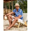 image:imageCOOFANDY Mens Hawaiian Shirt Short Sleeve Button Down Shirts Tropical Summer Beach Shirts Casual Floral Aloha ShirtsBlue