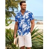 image:imageCOOFANDY Mens Hawaiian Shirt Short Sleeve Button Down Shirts Tropical Summer Beach Shirts Casual Floral Aloha ShirtsBlue