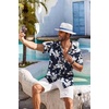image:imageCOOFANDY Mens Hawaiian Shirt Short Sleeve Floral Button Down Shirts Tropical Holiday Beach ShirtsNavy  Flower 3