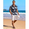 image:imageCOOFANDY Mens Hawaiian Shirt Short Sleeve Floral Button Down Shirts Tropical Holiday Beach ShirtsNavy  Flower 3