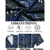 image:imageCOOFANDY Mens Hawaiian Shirt Short Sleeve Tropical Button Up Vacation Beach ShirtBlack Blue Green  Leaf