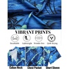 image:imageCOOFANDY Mens Hawaiian Shirt Short Sleeve Tropical Button Up Vacation Beach ShirtBlue  Palm Tree