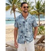 image:imageCOOFANDY Mens Hawaiian Shirt Short Sleeve Tropical Button Up Vacation Beach ShirtGrey  Tree