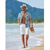 image:imageCOOFANDY Mens Hawaiian Shirt Short Sleeve Tropical Button Up Vacation Beach ShirtGrey  Tree
