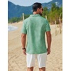image:imageCOOFANDY Mens Hawaiian Shirt Short Sleeve Tropical Button Up Vacation Beach ShirtLight Green  Palm Tree