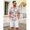 image:imageCOOFANDY Mens Hawaiian Shirt Short Sleeve Tropical Button Up Vacation Beach ShirtPink  Car