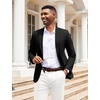 image:imageCOOFANDY Mens Herringbone Blazer Slim Fit Cotton Sport Coats Two Buttons Casual Suit JacketBlack