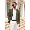 image:imageCOOFANDY Mens Herringbone Blazer Slim Fit Cotton Sport Coats Two Buttons Casual Suit JacketDark Green