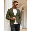 image:imageCOOFANDY Mens Herringbone Blazer Slim Fit Cotton Sport Coats Two Buttons Casual Suit JacketDark Green