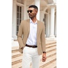 image:imageCOOFANDY Mens Herringbone Blazer Slim Fit Cotton Sport Coats Two Buttons Casual Suit JacketKhaki