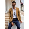 image:imageCOOFANDY Mens Herringbone Blazer Slim Fit Cotton Sport Coats Two Buttons Casual Suit JacketLight Brown