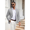 image:imageCOOFANDY Mens Herringbone Blazer Slim Fit Cotton Sport Coats Two Buttons Casual Suit JacketLight Gray