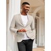 image:imageCOOFANDY Mens Herringbone Blazer Slim Fit Cotton Sport Coats Two Buttons Casual Suit JacketLight Khaki